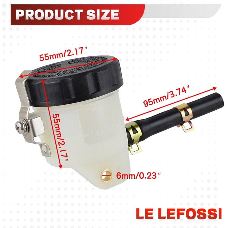 LE LEFOSSI Universal Motorcycle Front Brake Master Cylinder Brake Pump Tank Oil Cup Fluid Bottle Reservoir Aftermarket Part compatible with/for Kawasaki NINJA636/1000 ZX-6R ZX6R ZX-10R ZX10R ZX-14R Z1000SX - Image 3